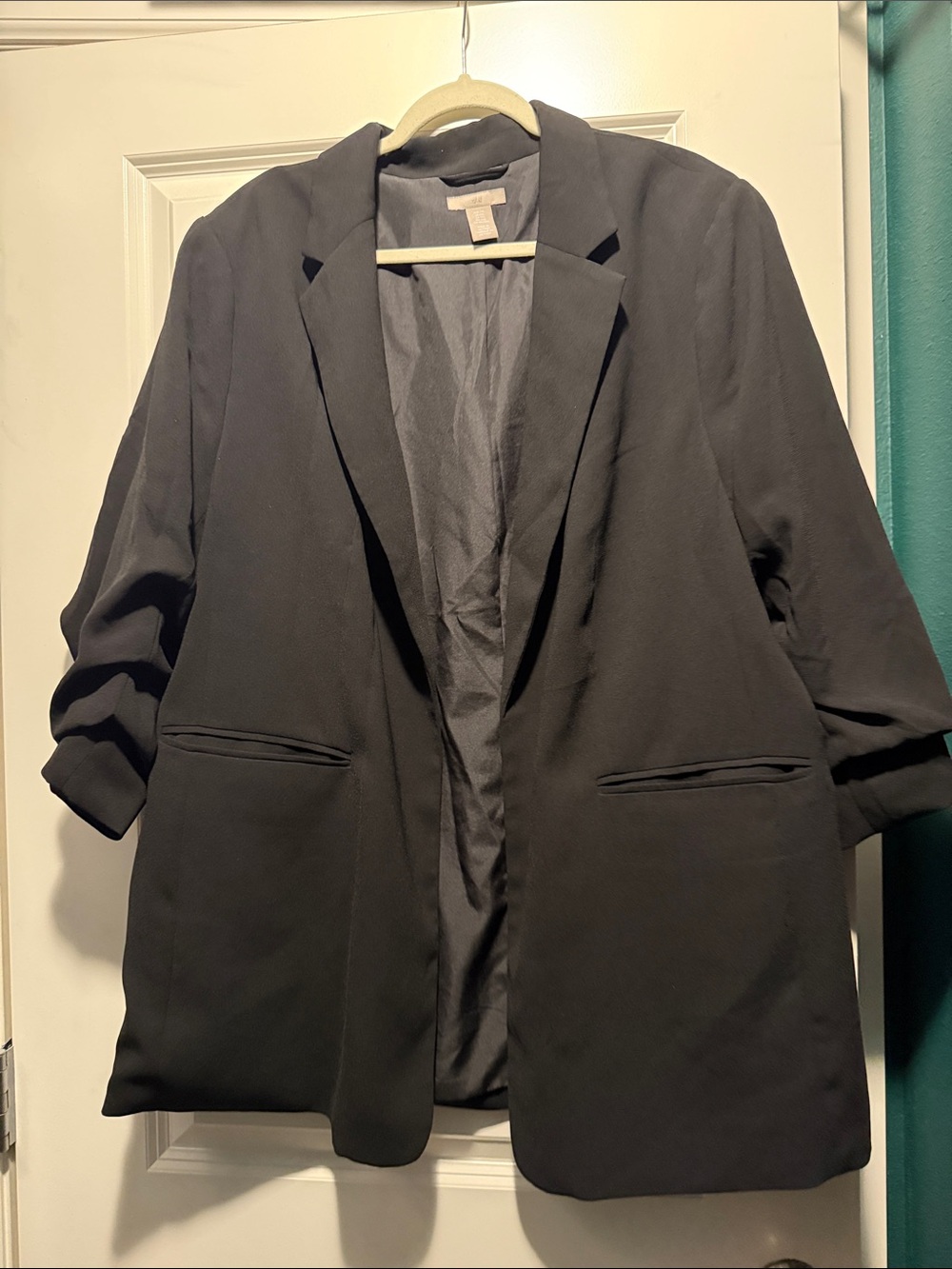 H&M Black Women's Open-Front Blazer